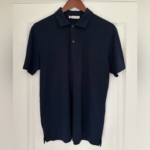 Men’s Luca Faloni Pique Polo Size Medium in Navy.